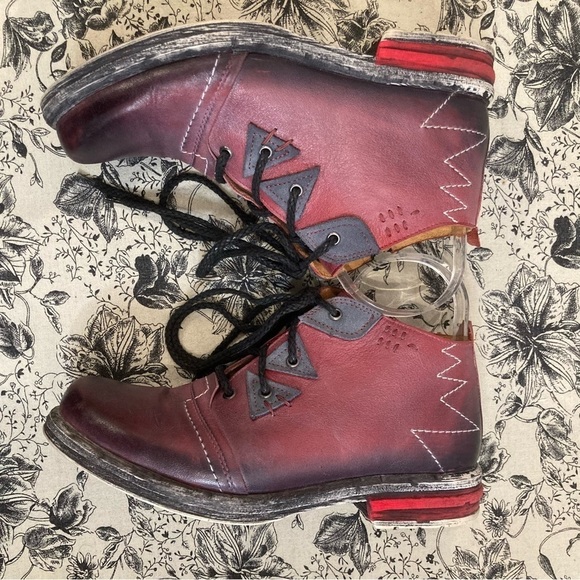 MACIEJKA Sz 38 Maciefa  Zipper and Lace Up Made in Poland Ankle Booties - Picture 5 of 9